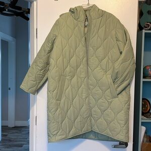 Brand new avocado coloured quilted jacket